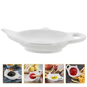 Cabilock Teabag Holder Tea Bag Plate Decorative Ceramic Teabag Tray Delicate Teabag Dish Seasoning Dishes Soy Dipping Bowls Spoon Rests -S