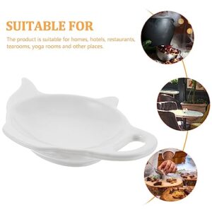 Cabilock Teabag Holder Tea Bag Plate Decorative Ceramic Teabag Tray Delicate Teabag Dish Seasoning Dishes Soy Dipping Bowls Spoon Rests -S