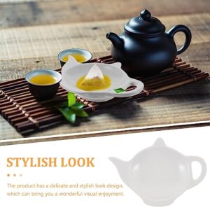 Cabilock Teabag Holder Tea Bag Plate Decorative Ceramic Teabag Tray Delicate Teabag Dish Seasoning Dishes Soy Dipping Bowls Spoon Rests -S