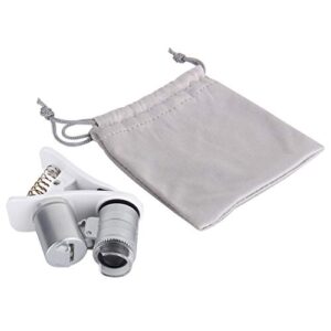 60x magnifying glass mobile phone lens camera led microscope magnifier with clip