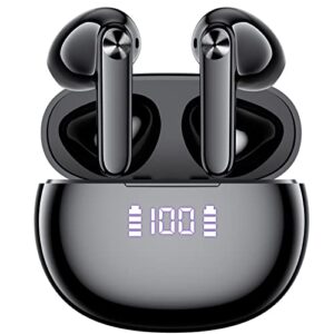 wireless earbuds bluetooth headphones 56h playtime stereo wireless in ear buds with led power display charging case earphones ipx7 waterproof earbuds with mics for clear calls