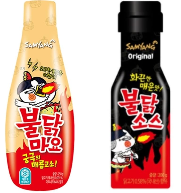 Bulldark Spicy Chicken Roasted 250g / Korean food/Korean sauce/Asian dishes Samyang K-food Mukbang [삼양 불닭소스 그리고 마요] Buldark1pc And Buldark Mayo 1pc