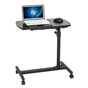 rouli elevating computer table, mobile laptop table trolley, adjustable mobile edge table, black (black)