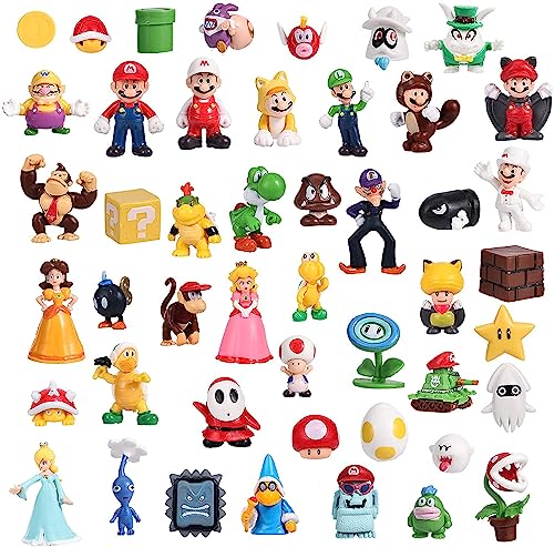 HIDIZ Mario Toy Bros Super Mary Princess, Turtle, Mushroom, Orangutan, Super Mary Action Figures (Pack of 48)