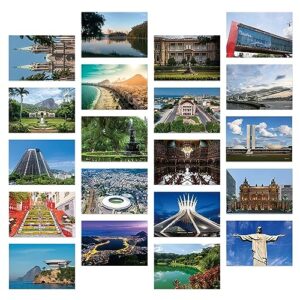 dear mapper brazil city landscape postcards pack 20pc/set postcards from around the world greeting cards for business world travel postcard for mailing decor gift