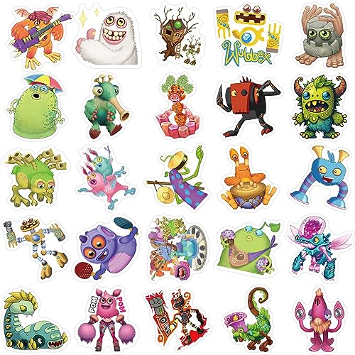 My Monster Singing Stickers for Mobile Phone Laptop Luggage Skateboard Box Tank Bucket Art Stickers Gifts for Your Kids Friends Lovers and Family On Christmas Children's Day