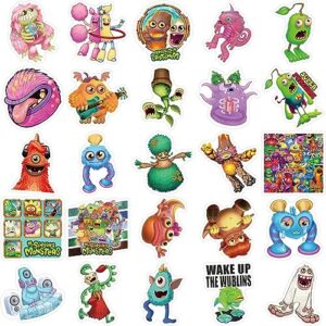 My Monster Singing Stickers for Mobile Phone Laptop Luggage Skateboard Box Tank Bucket Art Stickers Gifts for Your Kids Friends Lovers and Family On Christmas Children's Day