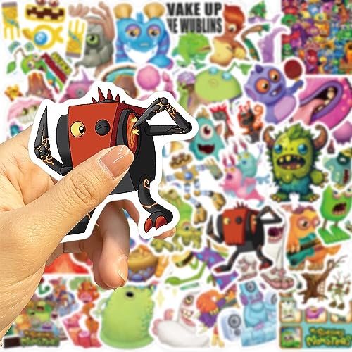 My Monster Singing Stickers for Mobile Phone Laptop Luggage Skateboard Box Tank Bucket Art Stickers Gifts for Your Kids Friends Lovers and Family On Christmas Children's Day