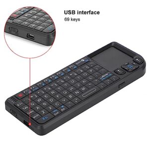 HOHXFYP UMK 100 RF 3in1 Mini Keyboard Qwerty Keypad, Rechargeable Wireless With Built In Touchpad Backlit Long Standby Small Pocket Keypad for PC Tablets