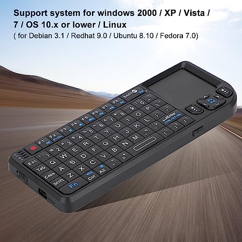 HOHXFYP UMK 100 RF 3in1 Mini Keyboard Qwerty Keypad, Rechargeable Wireless With Built In Touchpad Backlit Long Standby Small Pocket Keypad for PC Tablets