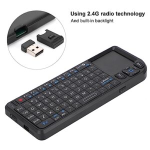 HOHXFYP UMK 100 RF 3in1 Mini Keyboard Qwerty Keypad, Rechargeable Wireless With Built In Touchpad Backlit Long Standby Small Pocket Keypad for PC Tablets