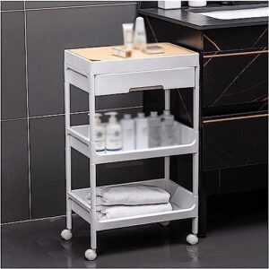 Storage Trolley Rolling Cart Utility Cart Kitchen Storage Cart With Drawers And Wheels Trolley Home Rolling Cart Storage Rack For Bathroom Kitchen Storage Cart Rolling Storage Cart ( Color : White , S