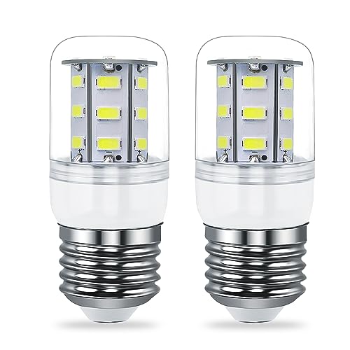 BOGDA Refrigerator Light Bulb KEI D34L Refrigerator Bulb LED Light Bulb Replacement Fit for Frigidaire Kenmore-2 Packs (3.5W 85V-265V E27 5000K White Light)