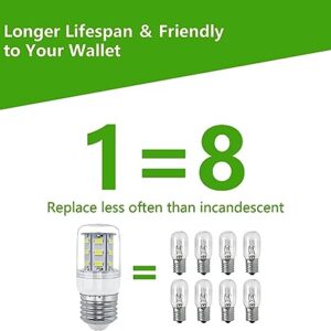 BOGDA Refrigerator Light Bulb KEI D34L Refrigerator Bulb LED Light Bulb Replacement Fit for Frigidaire Kenmore-2 Packs (3.5W 85V-265V E27 5000K White Light)