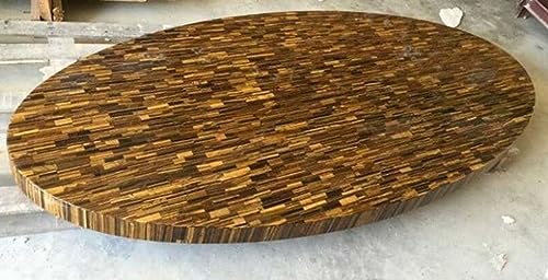 24 x 48 Inches Overlaid with Tiger Eye Stone Dining Table Top Marble Oval Shape Kitchen Table for Home Furniture Decor