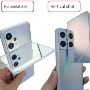 1Set-Smartphone Camera Mirror Reflection Clip Kit, Mirror of The Sky, Handheld Mirro, Applicable to All Mobile Phones, Easily Shoot Splendid Photos, Suitable for Travel and Easy to Carry (White)