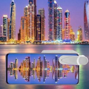 1Set-Smartphone Camera Mirror Reflection Clip Kit, Mirror of The Sky, Handheld Mirro, Applicable to All Mobile Phones, Easily Shoot Splendid Photos, Suitable for Travel and Easy to Carry (White)