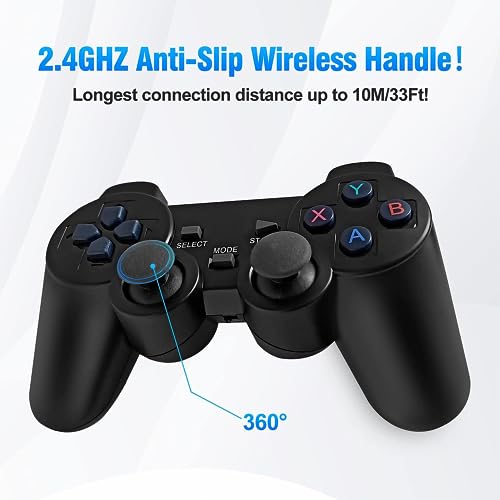 QISELF 10K+ Games Wireless Retro Game Console Classic Video Game Console 1080P HDMI Output All in One Game Console with 9 Emulators
