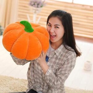 Halloween Pumpkin Pillow, Pumpkin Shaped Throw Pillow, Stuffed Pumpkin Fluffy Pumpkin Plush Toy, Decorative Throw Pillows Thanksgiving Pillow 3D Simulated Pumpkin Pillows for Party Home Decor 16inch