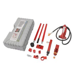 portable hydraulic ram porta power kit hydraulic jack auto body frame repair kit car repair tools with carrying storage case (4 ton)