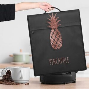 Rose Gold Pineapple Pattern Stand Mixer Cover Compatible with 6-8 Quart Mixer Fits All Tilt Head & Bowl Lift Kitchen Coffee Machine Dust Cover with Pockets for Accessories