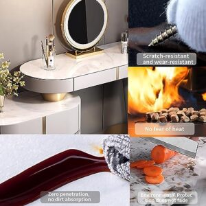 ZGNBSD Luxury Vanity Table Set - Makeup Table with Drawers,Stool & Smart Mirror,Solid Wood Bedroom Vanity | for Her