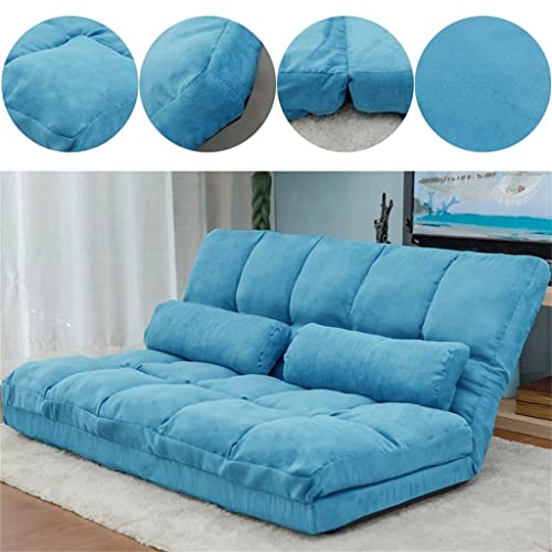 ZHYHSM-111 Sofa Bed Double Chaise Lounge Sofa Floor Couch Living Room Furniture Adjustable Sofa with Two Pillows