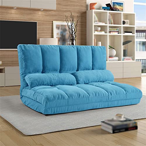 ZHYHSM-111 Sofa Bed Double Chaise Lounge Sofa Floor Couch Living Room Furniture Adjustable Sofa with Two Pillows