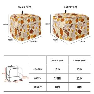 Toaster Dust Cover for Kitchen 2 Slice, Fall Thanksgiving Orange Maple Leaves Texture Bread Maker Cover Toasters Covers for Fingerprint Protector Washable Kitchen Small Appliance Cover (12x7.5x8in)