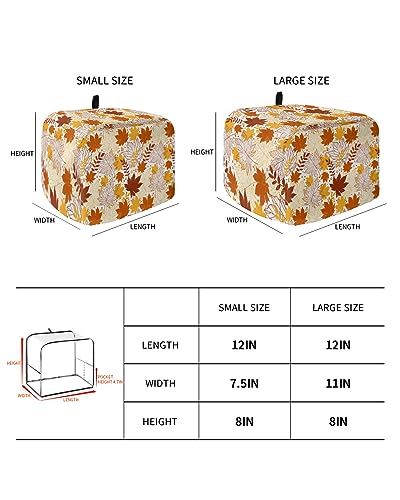 Toaster Dust Cover for Kitchen 2 Slice, Fall Thanksgiving Orange Maple Leaves Texture Bread Maker Cover Toasters Covers for Fingerprint Protector Washable Kitchen Small Appliance Cover (12x7.5x8in)