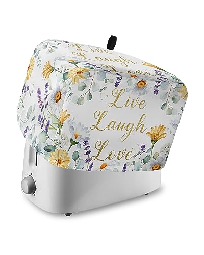 Toaster Dust Cover for Kitchen 4 Slice, Eucalyptus Leaves Daisy Flower Lavender Live Laugh Love Bread Maker Covers Toasters for Fingerprint Protector Small Appliance Covers Accessories (12x11x8in)