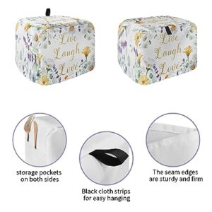 Toaster Dust Cover for Kitchen 4 Slice, Eucalyptus Leaves Daisy Flower Lavender Live Laugh Love Bread Maker Covers Toasters for Fingerprint Protector Small Appliance Covers Accessories (12x11x8in)