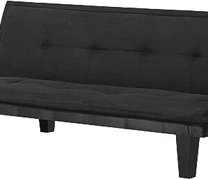 LCH Convertible Folding Sofa Bed, Futon Sofabed with 3 Adjustable Positions for Living Room, Home, 63.8” x29.9”x 28.3”, Black