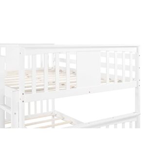 DEYOBED Full Over Full Wooden Bunk Bed with Trundle - Suitable for Kids, Teens, and Adults, Maximizing Space and Comfort in Bedrooms