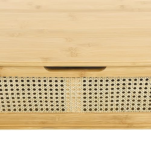 Rattan Lift Top Coffee Table, Wood Lifting Top Central Table with Hidden Compartment, 40 Inch Lift Tabletop Tea Table Cocktail Table Modern Pop up Adjustable Table for Home Living Room, Office