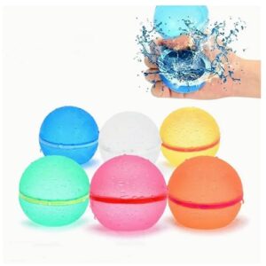 callidus reusable water balloons, latex-free silicone water bomb with mesh bag, self-sealing water bomb for kids and adults, outdoor activities water games, popular pool toys (6 pack)