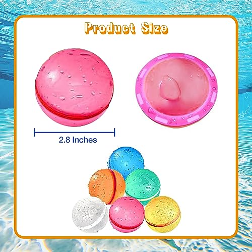 CALLIDUS Reusable Water Balloons, Latex-Free Silicone Water Bomb with Mesh Bag, Self-Sealing Water Bomb for Kids and Adults, Outdoor Activities Water Games, Popular Pool Toys (6 Pack)