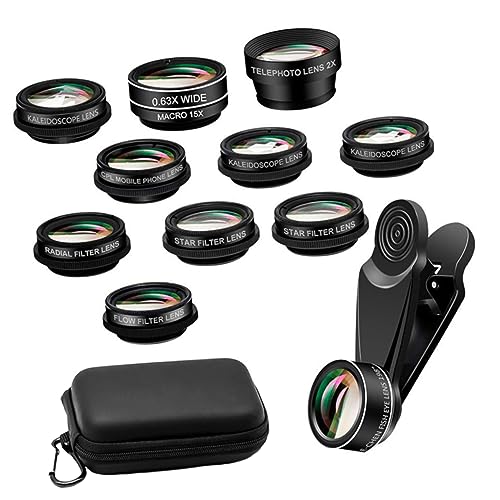 Abaodam 1 Set 10 Mobile Phone Lens Set fisheye Lens Phone Clip Lens 10 in 1 Phone Photo Lens Telephoto Lens Glass Material Phone Photography Lens Universal Mobile Phone Lens External