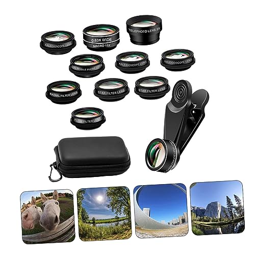 Abaodam 1 Set 10 Mobile Phone Lens Set fisheye Lens Phone Clip Lens 10 in 1 Phone Photo Lens Telephoto Lens Glass Material Phone Photography Lens Universal Mobile Phone Lens External