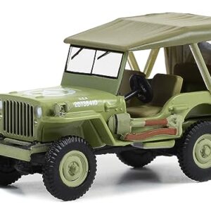 1945 Willys MB Light Green U.S. Army Norman Rockwell Series 5 1/64 Diecast Model Car by Greenlight 54080B
