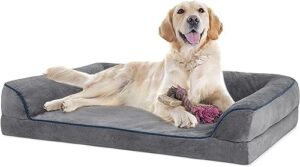 sicilaien dog beds for extra large dogs, orthopedic sofa dog bed with removable washable cover&nonskid bottom, 7" thick head and neck support dog ded for comfortable sleep