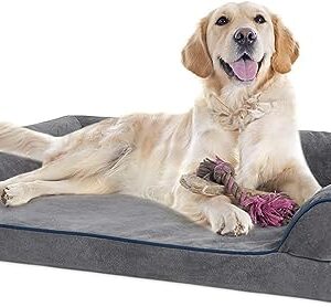 Sicilaien Dog Beds for Extra Large Dogs, Orthopedic Sofa Dog Bed with Removable Washable Cover&Nonskid Bottom, 7" Thick Head and Neck Support Dog Ded for Comfortable Sleep