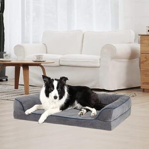 Sicilaien Dog Beds for Extra Large Dogs, Orthopedic Sofa Dog Bed with Removable Washable Cover&Nonskid Bottom, 7" Thick Head and Neck Support Dog Ded for Comfortable Sleep