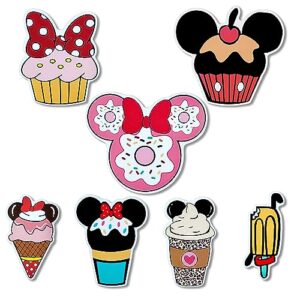 food cute magnets set for fridge, funny sweets mouse refrigerator kitchen locker whiteboards cruise car magnet decorations stickers for carnival party home magnetic suspplies favors (7pcs)