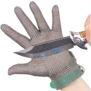 UANGLI Anti-cut Gloves Cut-resistant Stainless Steel Gloves, Food Grade Safety Metal Hinge Gloves, Common For Both Left And Right Hands (Size : XS)