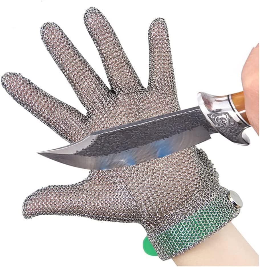 UANGLI Anti-cut Gloves Cut-resistant Stainless Steel Gloves, Food Grade Safety Metal Hinge Gloves, Common For Both Left And Right Hands (Size : XS)