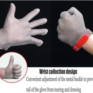 UANGLI Anti-cut Gloves Cut-resistant Stainless Steel Gloves, Food Grade Safety Metal Hinge Gloves, Common For Both Left And Right Hands (Size : XS)