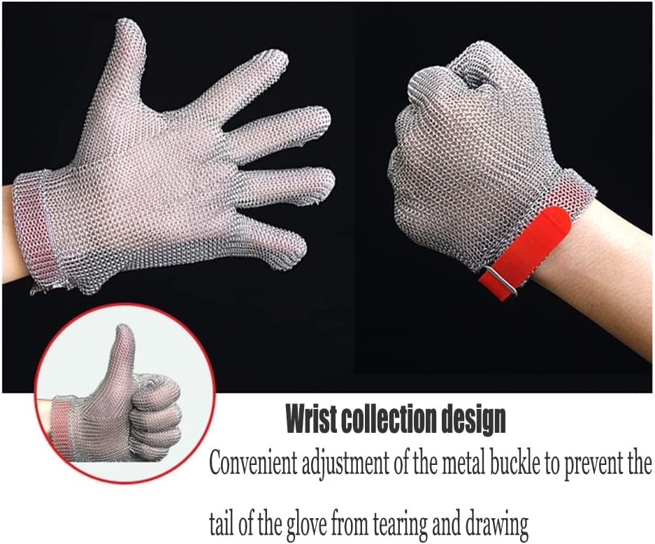 UANGLI Anti-cut Gloves Cut-resistant Stainless Steel Gloves, Food Grade Safety Metal Hinge Gloves, Common For Both Left And Right Hands (Size : XS)