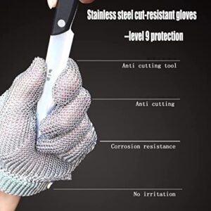 UANGLI Anti-cut Gloves Cut-resistant Stainless Steel Gloves, Food Grade Safety Metal Hinge Gloves, Common For Both Left And Right Hands (Size : XS)