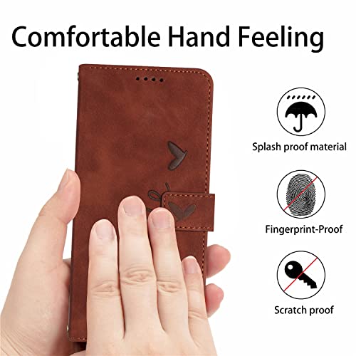 Kainevy for Infinix Note 12 5G Case Wallet Black with Lanyard Durable Leather Case for Infinix Note 12 5G Phone Case with Card Holder Buckle Flip Design Protective Cover for Womem Men (Brown)